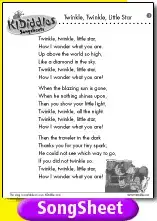 Twinkle Twinkle Little Star Song And Lyrics From Kididdles