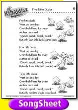 Five Little Ducks Song And Lyrics From Kididdles